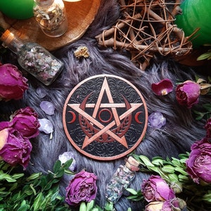 Altar pentacle, pentagram altar, wiccan altar, altar supplies, witch altar, witchcraft