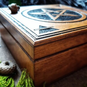 Pentagram Altar box, Tarot card box, Witchcraft supply image 3