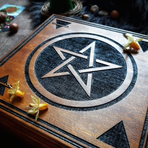 Pentagram Altar box, Tarot card box, Witchcraft supply image 5