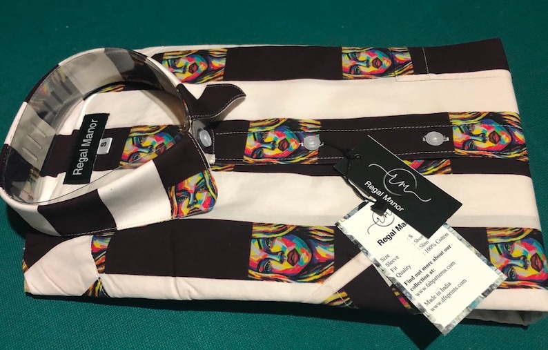 Fab Patterns Mens Grenadine Blondie Slim Fit 100/% Cotton Half-Sleeve Shirt Maroon /& White