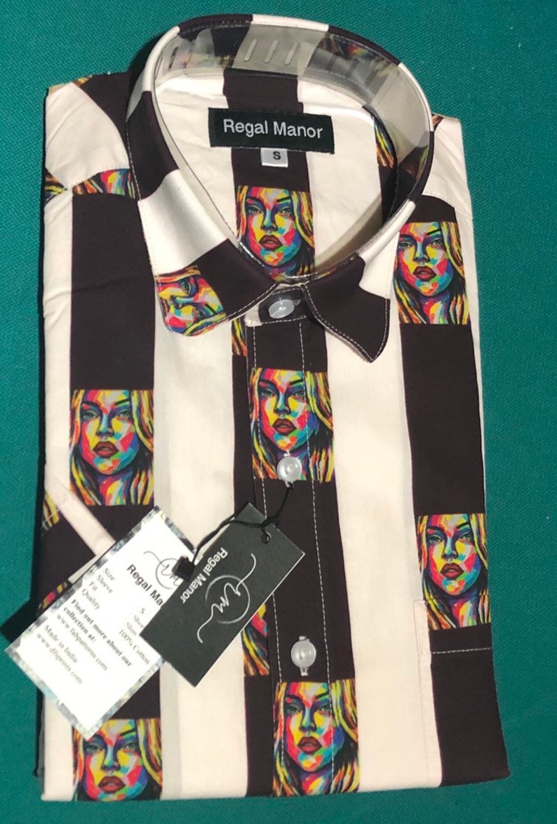 Fab Patterns Mens Grenadine Blondie Slim Fit 100/% Cotton Half-Sleeve Shirt Maroon /& White