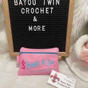 Funds R Low Zippered Pouch/Stocking Stuffer/Bridal Shower/Best Friend/Girlfriends/Pink/Gifts