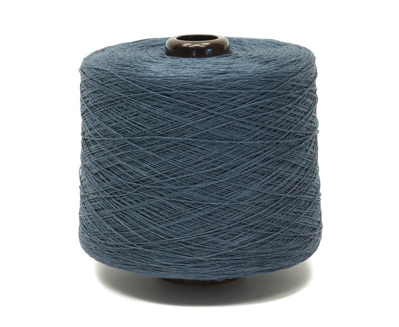 Linen Yarn Dark Blue Color Linen Yarns on Cones Etsy