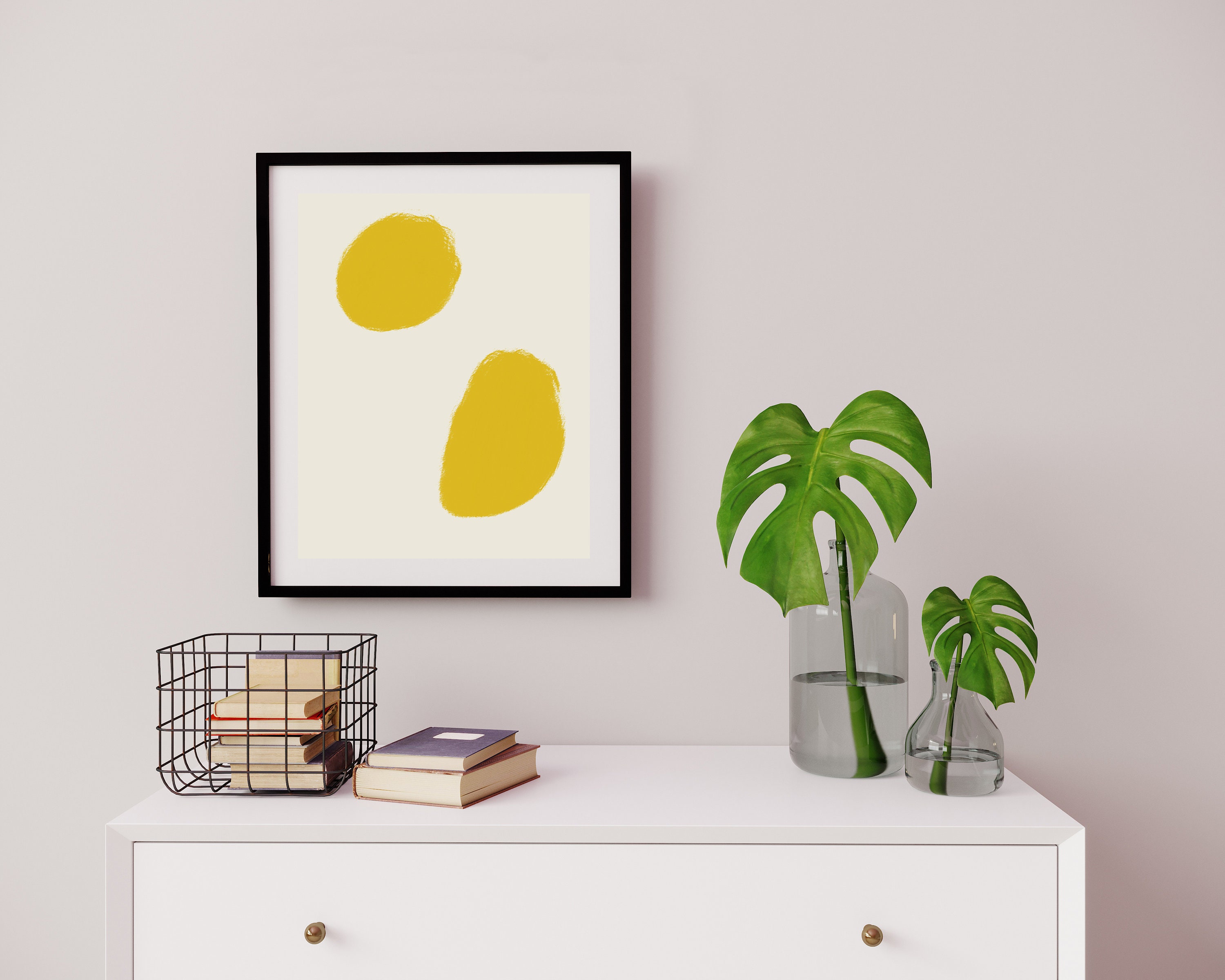 Mustard Yellow Printable Art Set Digital Download Beige and Etsy