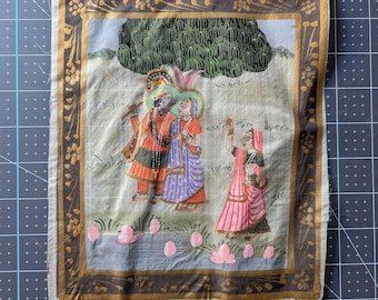Peinture indienne vintage sur tissu