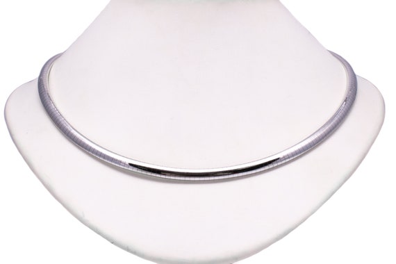 14 Karat White Gold Omega Choker Estate Necklace Etsy