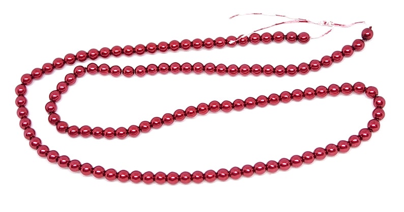 Perles tchèques rondes 4mm Rouge Noël image 1