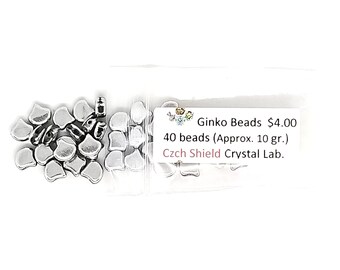 CZECH SHIELD Ginko beads - 40 beads per package