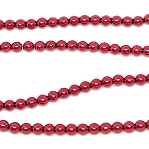 Perles tchèques rondes 4mm Rouge Noël image 2