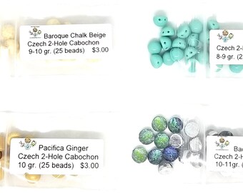 2-hole Cabochons - 25 beads/package