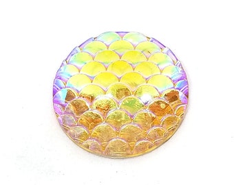 25mm Mermaid Scale cabochon - 1 per package