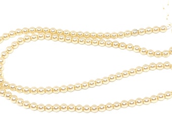 4mm Czech Pearls round - Cream