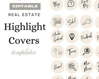 Real Estate Instagram Highlight Covers, Realtor Icons (Digital File)