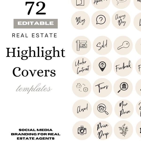 72 Real Estate Instagram Highlight Covers Realtor Icons Grey Highlight Covers Marketing Icons Instagram Stories Minimalist Highlight Covers