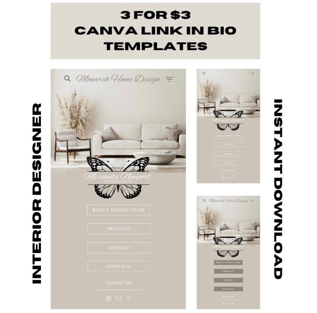 Canva Link in Bio Template | Interior Design, Real Estate (digital ...