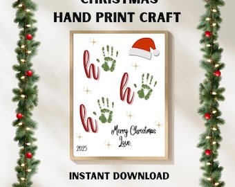 Ho Ho Ho Christmas Handprint Craft - Printable Christmas Activity for Kids, Toddlers & Babies - Instant Download