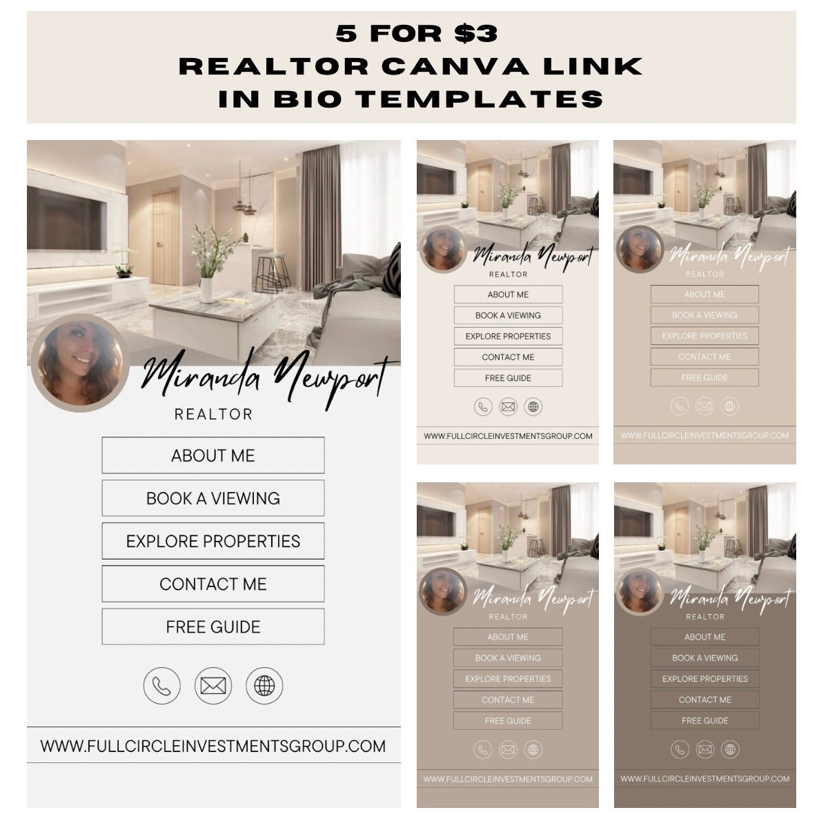 Realtor Link in Bio Canva Template | Instagram Landing Page (digital ...