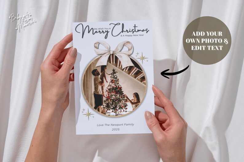 Editable Christmas Photo Card - Printable - Digital Download - Canva ...
