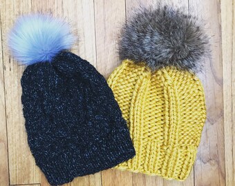 etsy fur pom pom pom hat  pom Fur Etsy