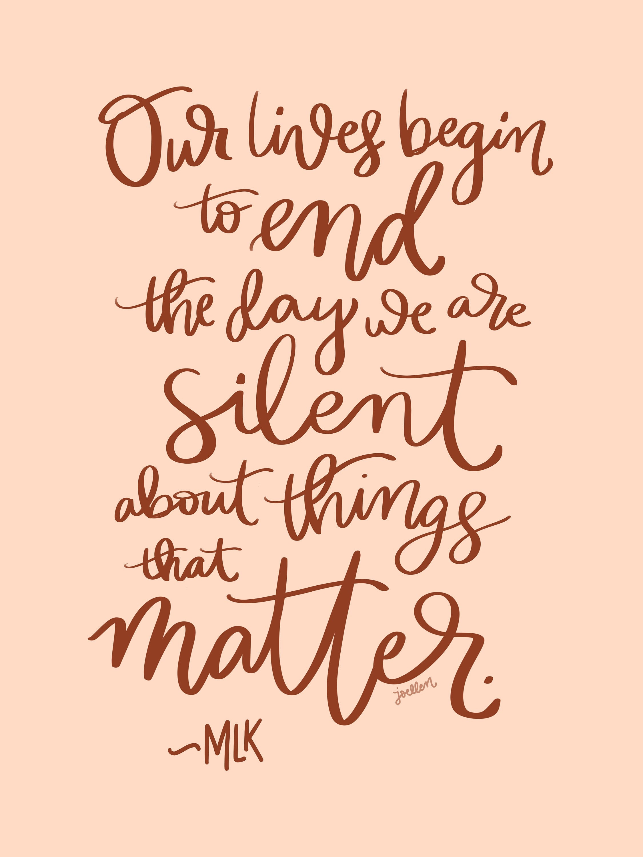 Our Lives Begin To End Quote Digital Art Print Our Lives Begin To End By Martin Luther | Etsy Ireland