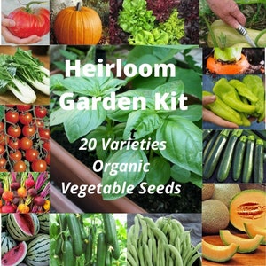 20 Heirloom Vegetable Seed Pack, Survival Seed Kit - 1400 Seeds