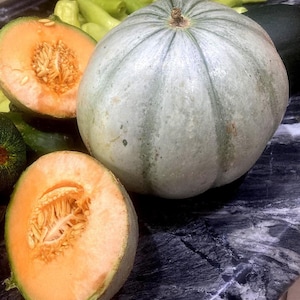 Heirloom Charentais Cantaloupe Melon Seeds organic  Non Gmo