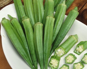 50 Okra Seeds Clemson, Heirloom Organic, Non Gmo, Heat Tolerant and Very Productive