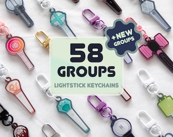 Kpop Fan Lightstick Acrylic Keychain Keyring, Double-Sided