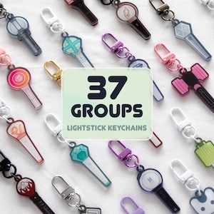 Kpop Fan Lightstick Acrylic Keychain Keyring, Double-Sided