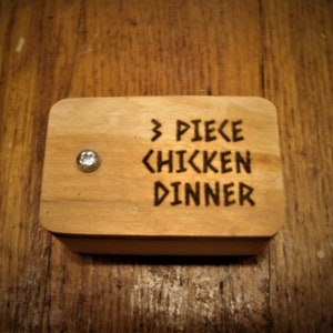 3 Piece Chicken Dinner, gag gift, gag, joke, joke gift, Chicken Dinner, Three Piece Chicken Dinner, Jeff Rothgeb, dad joke