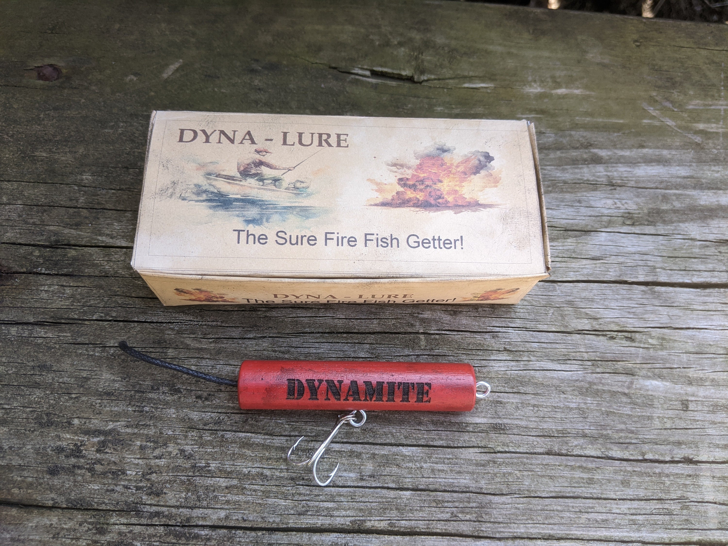 Dyna Lure, Fishing Lure Gag Gift, Sure Fire Fish Getter, 