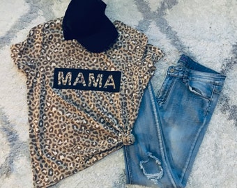 nike women's red animal print crew tee