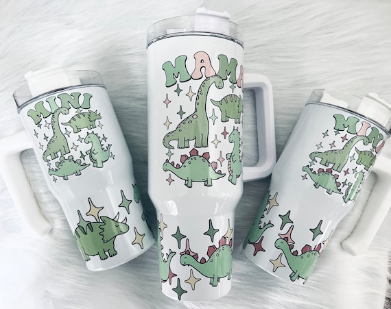 Mama and mini 40 oz tumbler quencher with handle 20 oz tumbler kids mom and me boy mom son daughter girl mom cute tumbler matching mom