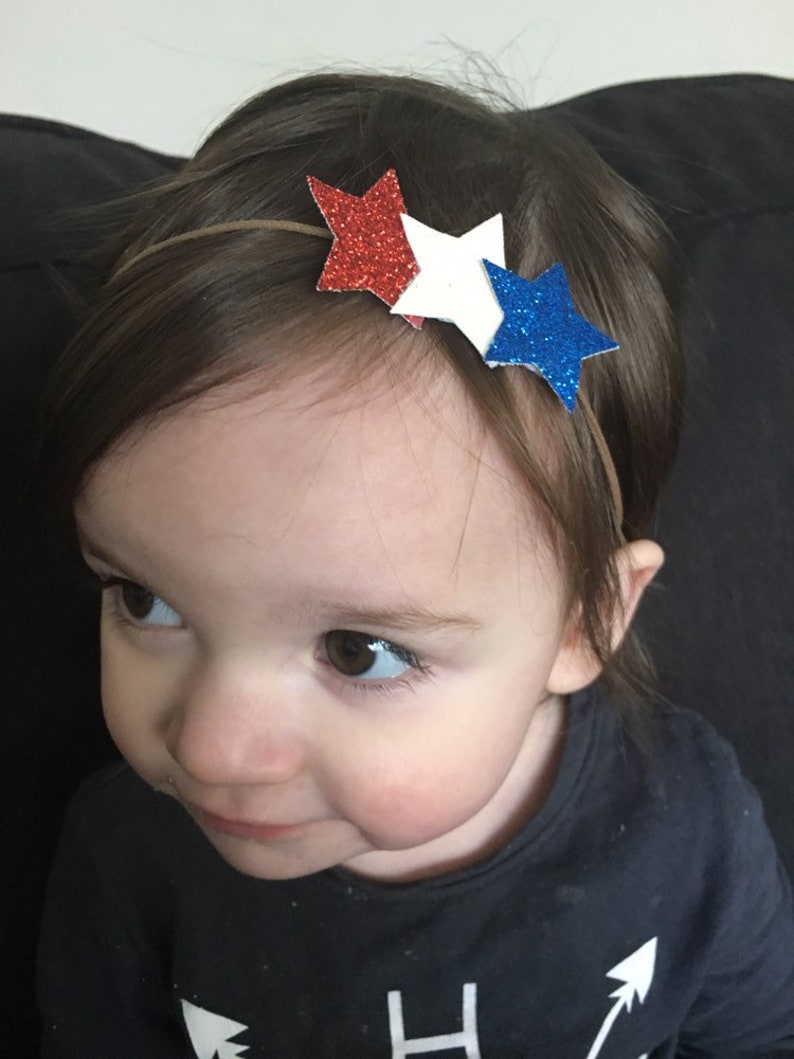 red white and blue baby headband