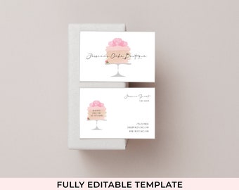 Business Card Template, Instant Download, Editable Cards, Business Cards for Cake Decorators, Sweet Business Cards, Cake Cards, DIY PDF