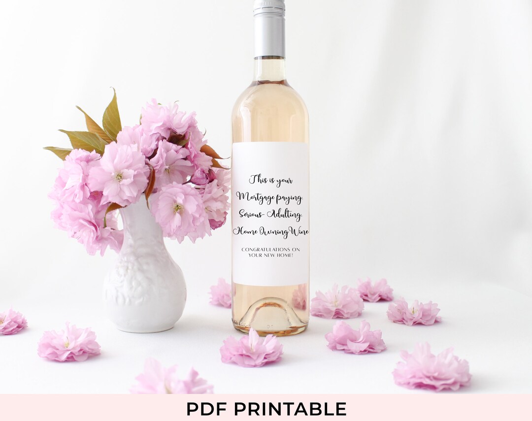 Printable Wine Labels for New Home Owners PDF Printable Wine Etsy