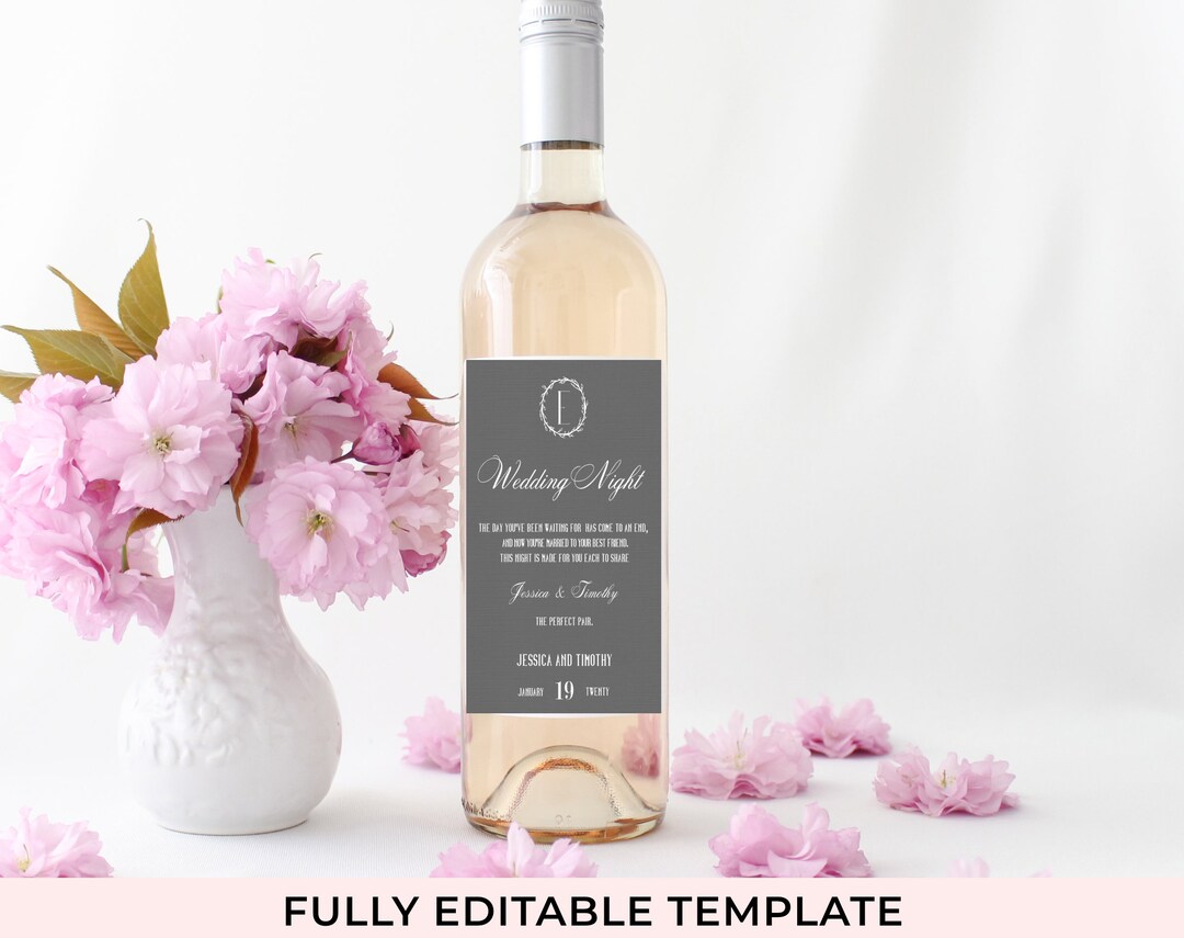 Editable Wine Labels, Instant Download, Customisable Wine Label