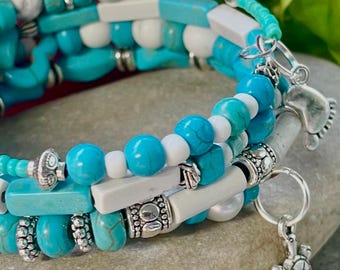 Beaded memory wire bracelet