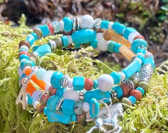 Beaded memory wire bracelet