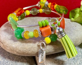 Beaded memory wire bracelet