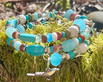 Beaded memory wire bracelet