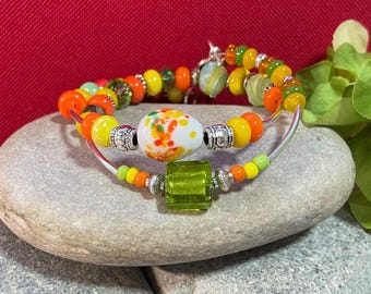 Beaded memory wire bracelet