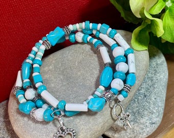 Beaded memory wire bracelet