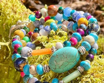 Beaded memory wire bracelet