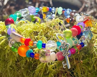 Beaded memory wire bracelet