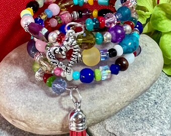 Beaded memory wire bracelet
