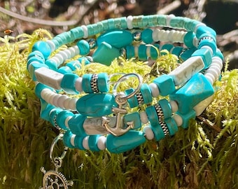 Beaded memory wire bracelet