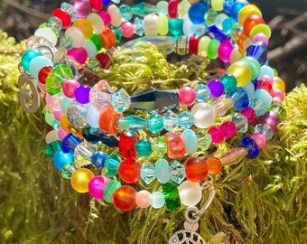 Beaded memory wire bracelet