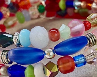 Beaded memory wire bracelet