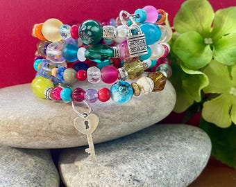 Beaded memory wire bracelet